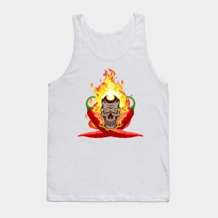 Skull Flame Head Pepper Lover Tank Top